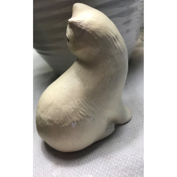 Vintage Artisans White Cat Pottery Figurine 3-1/2" H 1989 Blue Eyes - Picture 7 of 8